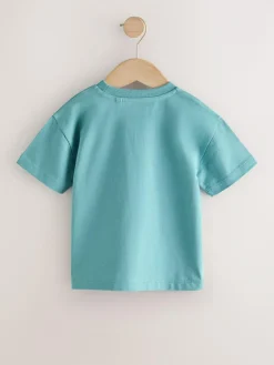 New Next Short Sleeve Interactive T-Shirt (3mths-7yrs) Blue Rocketship