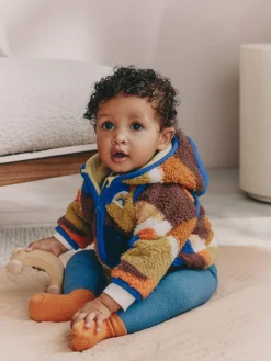 Clearance Next Blue Scene Hooded Baby Fleece Jacket (0mths-2yrs)