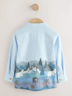 Next Long Sleeve Grandad Christmas Printed Shirt (3mths-10yrs)^BOY Suits & Vest