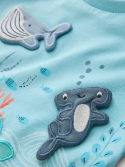 Next Short Sleeve 3D Padded T-Shirt (3mths-7yrs) Blue Sea Animal