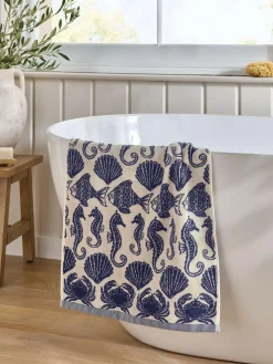 New Next Blue Seahorse 100% Cotton Towel