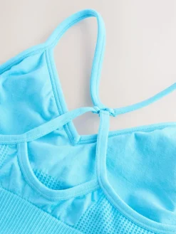 Hot Next Seamless Strappy Sports Bra Blue