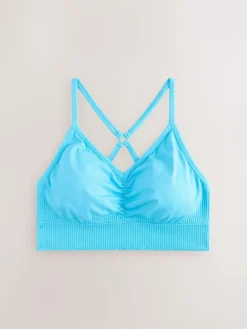 Hot Next Seamless Strappy Sports Bra Blue
