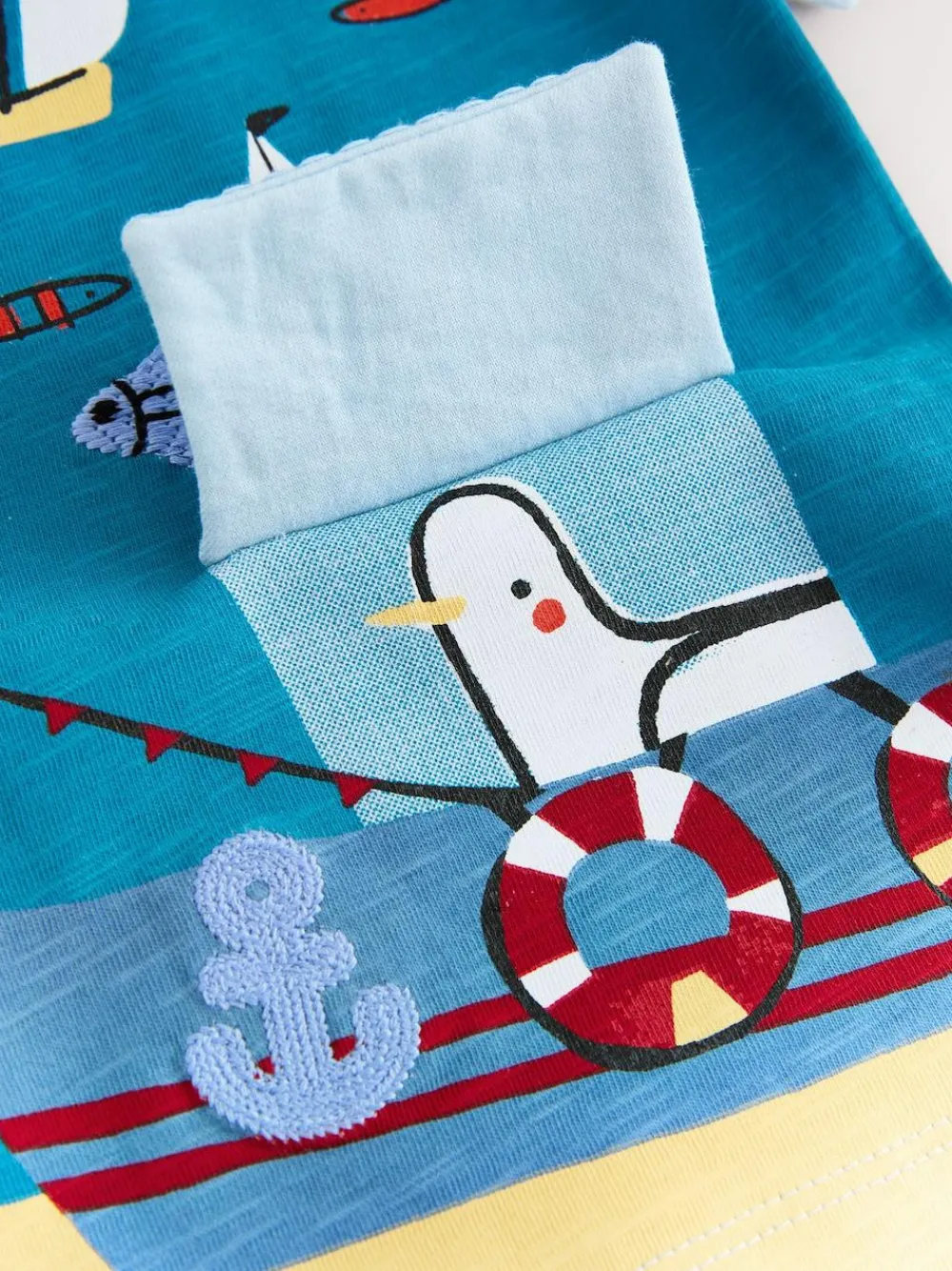 Next Blue Seaside Short Sleeve Appliqué T-Shirt (3mths-7yrs)^BOY Tops|T-Shirts