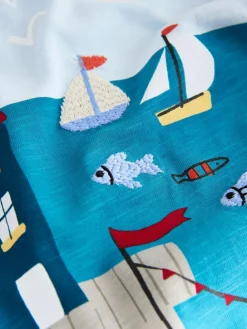 Next Blue Seaside Short Sleeve Appliqué T-Shirt (3mths-7yrs)^BOY Tops|T-Shirts