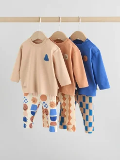 Next Blue Shapes Tops and Leggings 6 Piece Baby Set (0mths-3yrs)^BOY Baby Winter Clothing|Tops