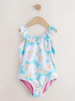Best Next Frill Swimsuit (3-16yrs) Blue Shell