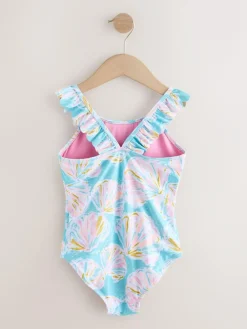 Best Next Frill Swimsuit (3-16yrs) Blue Shell