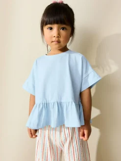Next Blue Short Sleeve Peplum T-Shirt (3mths-7yrs)^ Tops|T-Shirts