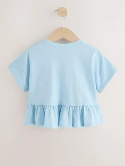 Next Blue Short Sleeve Peplum T-Shirt (3mths-7yrs)^ Tops|T-Shirts