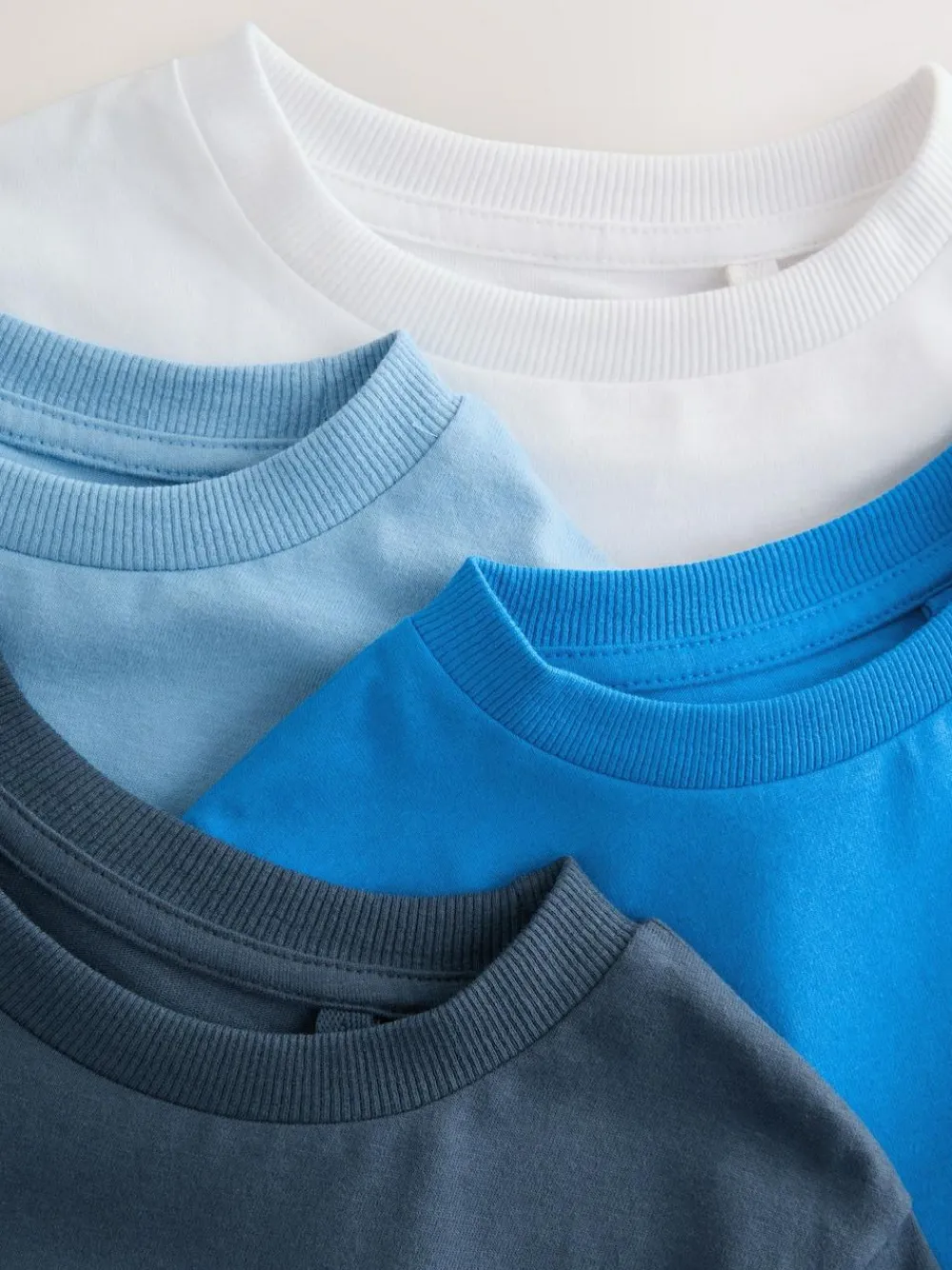 Next Blue Short Sleeve Stag Embroidered T-Shirts 4 Pack (3-16yrs)^BOY Tops|T-Shirts