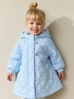 Next Blue Shower Resistant Bow Quilted Coat (3mths-7yrs)^ Coats, Jackets & Pramsuits|Coats, Jackets & Pramsuits