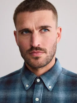 Outlet Next Blue Signature Long Sleeve Check Shirt