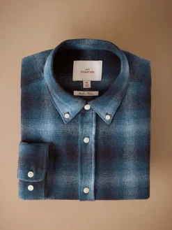Outlet Next Blue Signature Long Sleeve Check Shirt