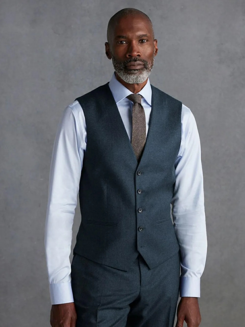 Next Signature Zignone Italian Wool Cashmere Blend Flannel Suit Waistcoat^ Vests