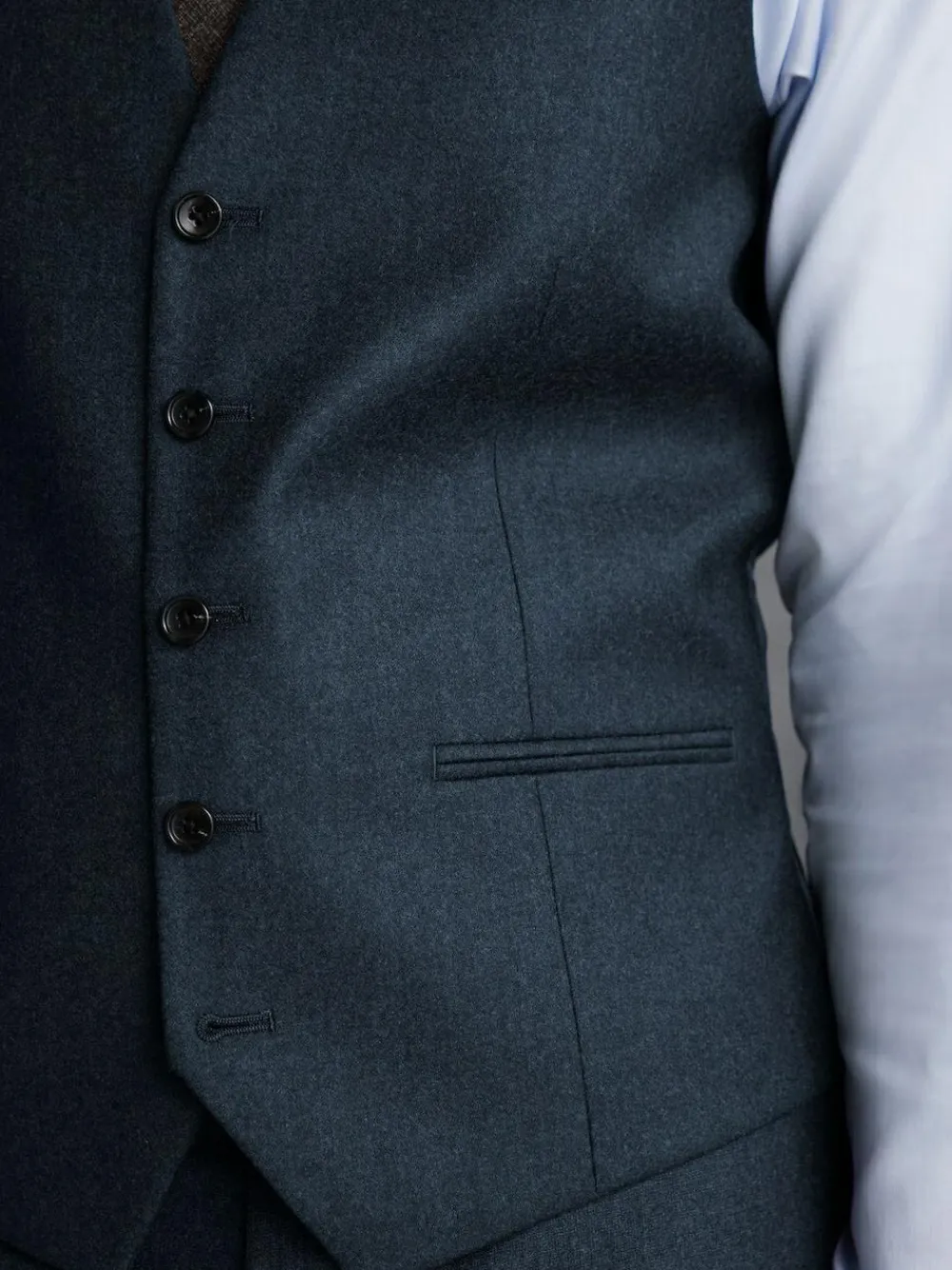 Next Signature Zignone Italian Wool Cashmere Blend Flannel Suit Waistcoat^ Vests