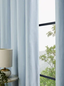 Hot Next Blue Sky Blackout/Thermal Cotton Eyelet Curtains