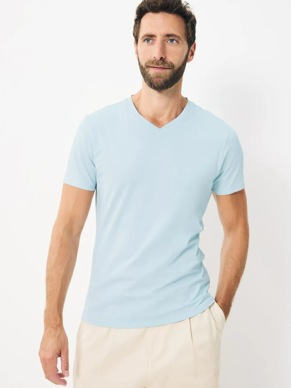 Next Slim Fit 100% Cotton V-Neck Layering T-Shirts 5 Pack^ Tops & T-Shirts