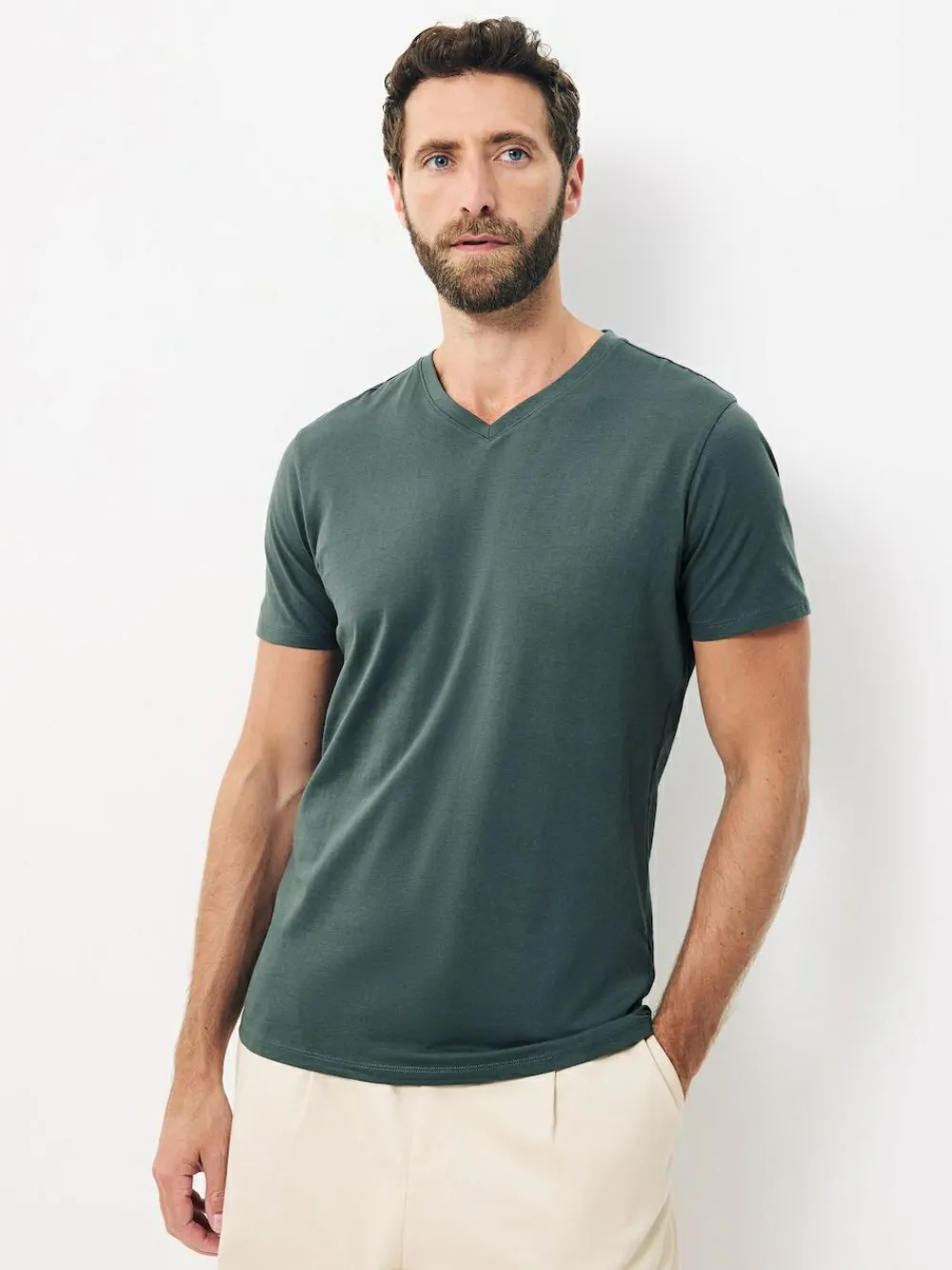 Next Slim Fit 100% Cotton V-Neck Layering T-Shirts 5 Pack^ Tops & T-Shirts