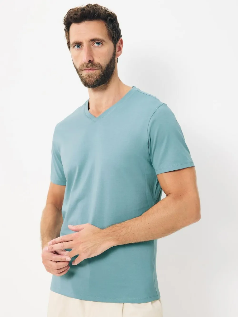 Next Slim Fit 100% Cotton V-Neck Layering T-Shirts 5 Pack^ Tops & T-Shirts