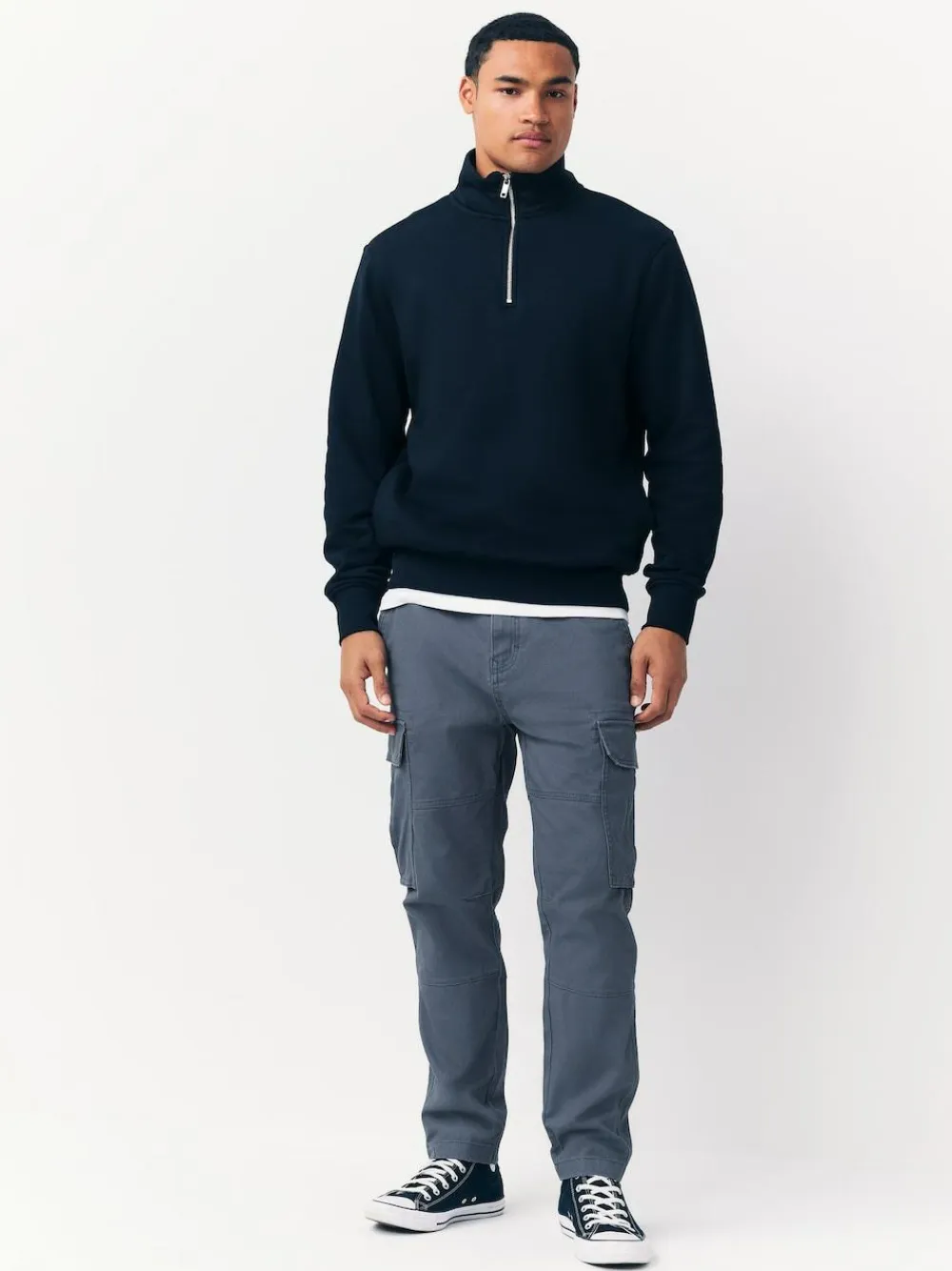 Clearance Next Blue Slim Fit Cotton Stretch Cargo Trousers