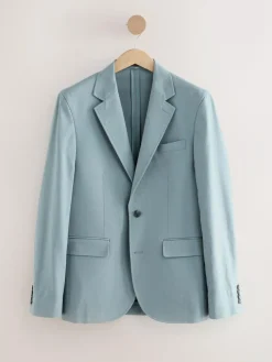 Next Slim Fit Cotton TENCEL™ Suit Jacket^ Blue Suits
