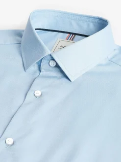 Next Blue Slim Fit Easy Care Textured Single Cuff Smart Shirt^ Occasionwear|Shirts