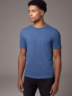 Outlet Next Blue Slim Fit Essential Crew Neck Cotton T-Shirt
