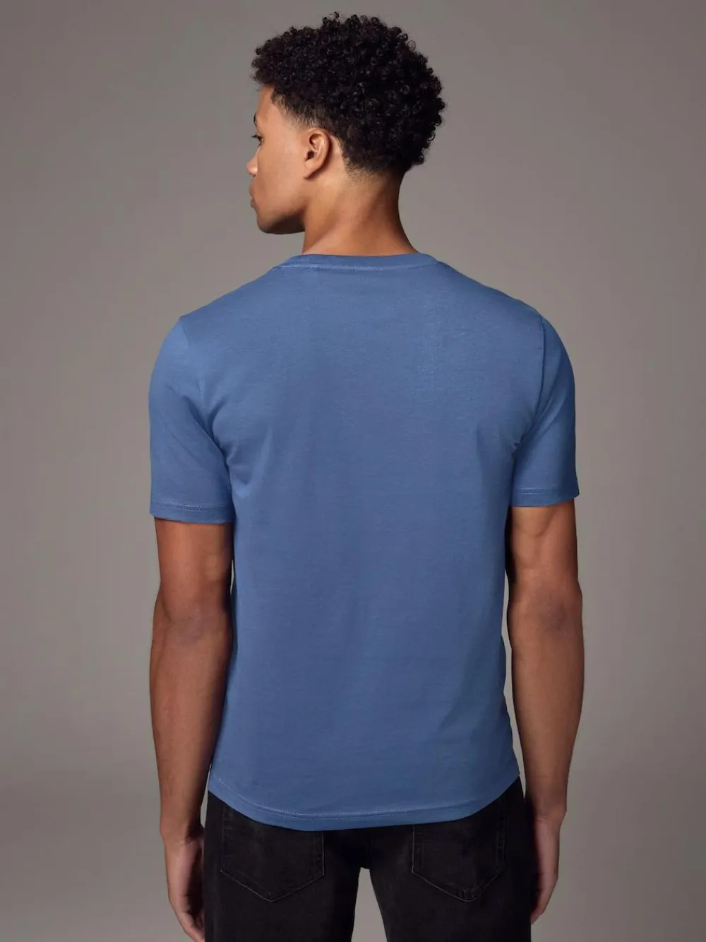Outlet Next Blue Slim Fit Essential Crew Neck Cotton T-Shirt