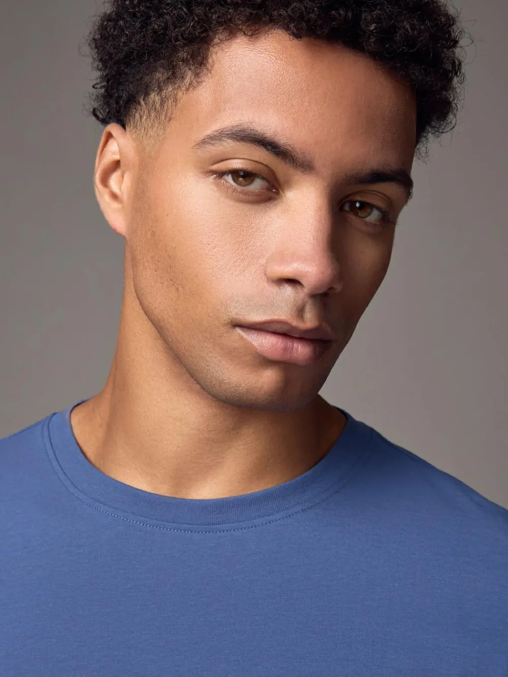 Outlet Next Blue Slim Fit Essential Crew Neck Cotton T-Shirt