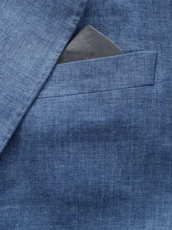 Next Slim Fit Leomaster Italian 100% Linen Suit Jacket^ Blue Suits