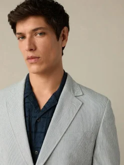 Next Slim Fit Seersucker Stripe Suit Jacket^ Blue Suits