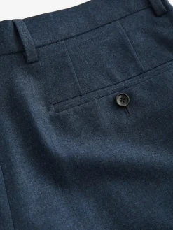 Discount Next Slim Fit Signature Zignone Italian Wool Cashmere Blend Flannel Suit Trousers Blue