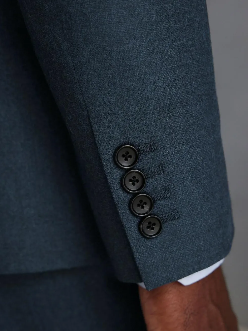 Hot Next Slim Fit Signature Zignone Italian Wool Cashmere Blend Flannel Suit Jacket Blue