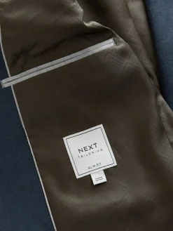 Next Blue Slim Fit Textured Flannel Suit Jacket