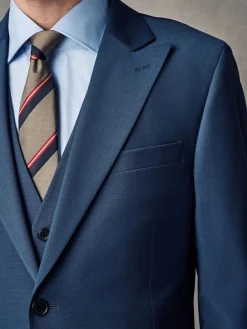 Next Slim Fit Wool Blend Motionflex Suit Jacket^ Blue Suits