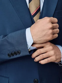 Next Slim Fit Wool Blend Motionflex Suit Jacket^ Blue Suits