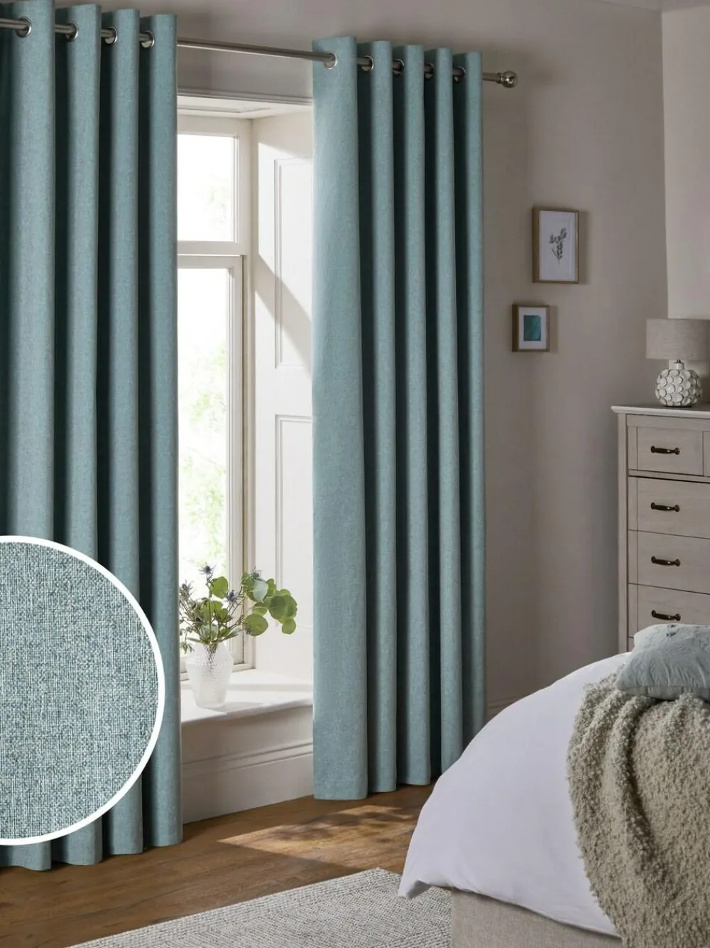 Next Soft Marl Blackout/Thermal Eyelet Curtains^ Curtains & Blinds