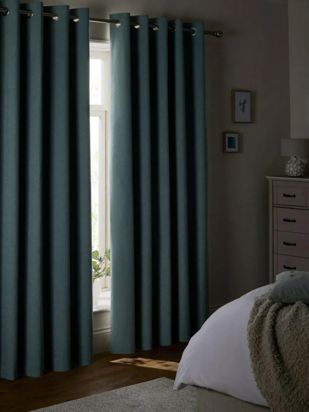 Next Soft Marl Blackout/Thermal Eyelet Curtains^ Curtains & Blinds