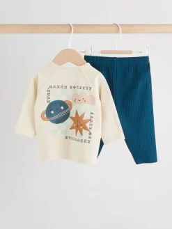 Best Next Blue Space Baby Top and Leggings Set 2 Piece (0mths-3yrs)