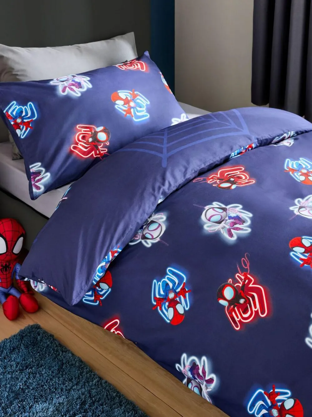 Discount Next Blue Spidey and Friends Duvet Cover and Pillowcase Set