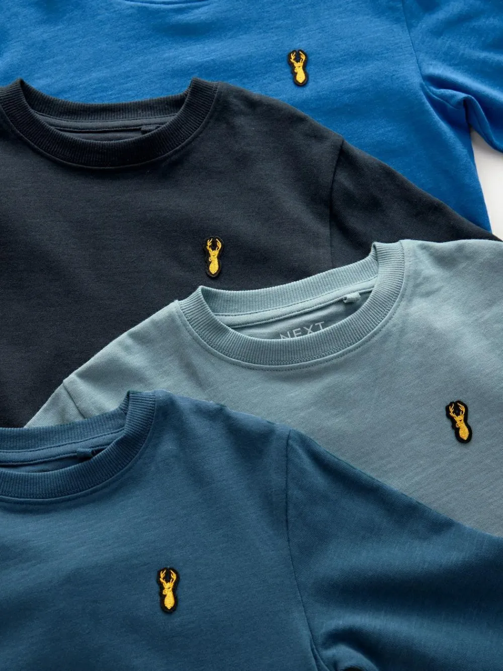 Discount Next Stag Logo Long Sleeve Cosy T-Shirts 4 Pack (3-16yrs) Blue