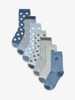 Next Blue Stars Cotton Rich Socks 7 Pack