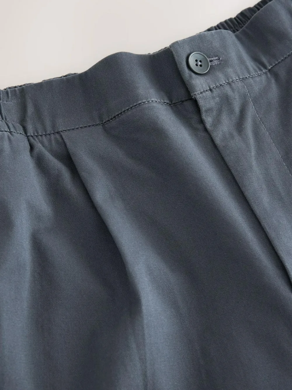 New Next Straight Fit Pleated Stretch Chinos Trousers With Elasticated Waist Blue