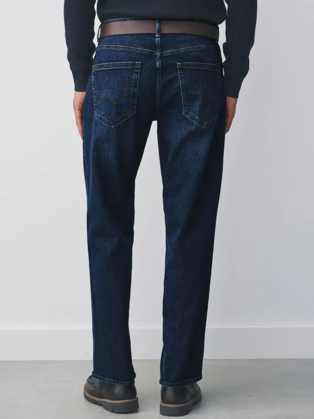 Hot Next Straight Fit Signature Belted Jeans Blue