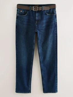 Hot Next Straight Fit Signature Belted Jeans Blue
