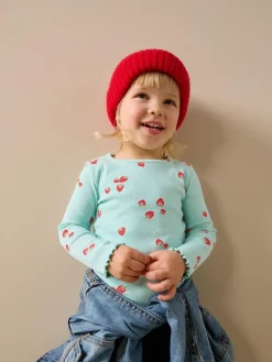 Best Next Blue Strawberry Rib Long Sleeve T-Shirt (3mths-7yrs)