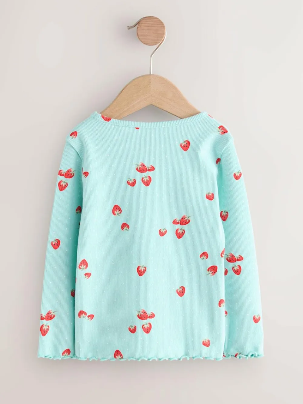 Best Next Blue Strawberry Rib Long Sleeve T-Shirt (3mths-7yrs)