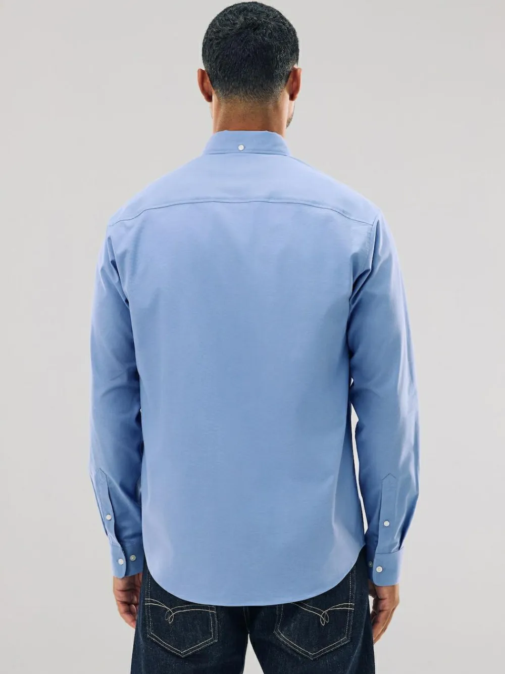 Next Blue Stretch Oxford Long Sleeve Shirt^ Shirts