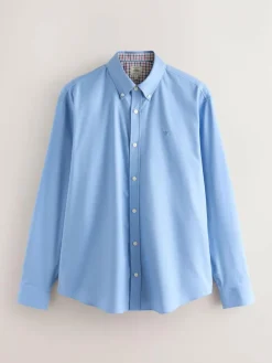Next Blue Stretch Oxford Long Sleeve Shirt^ Shirts
